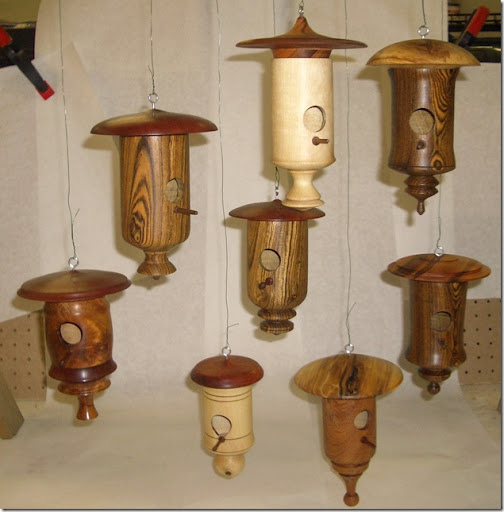 wood turned birdhouses